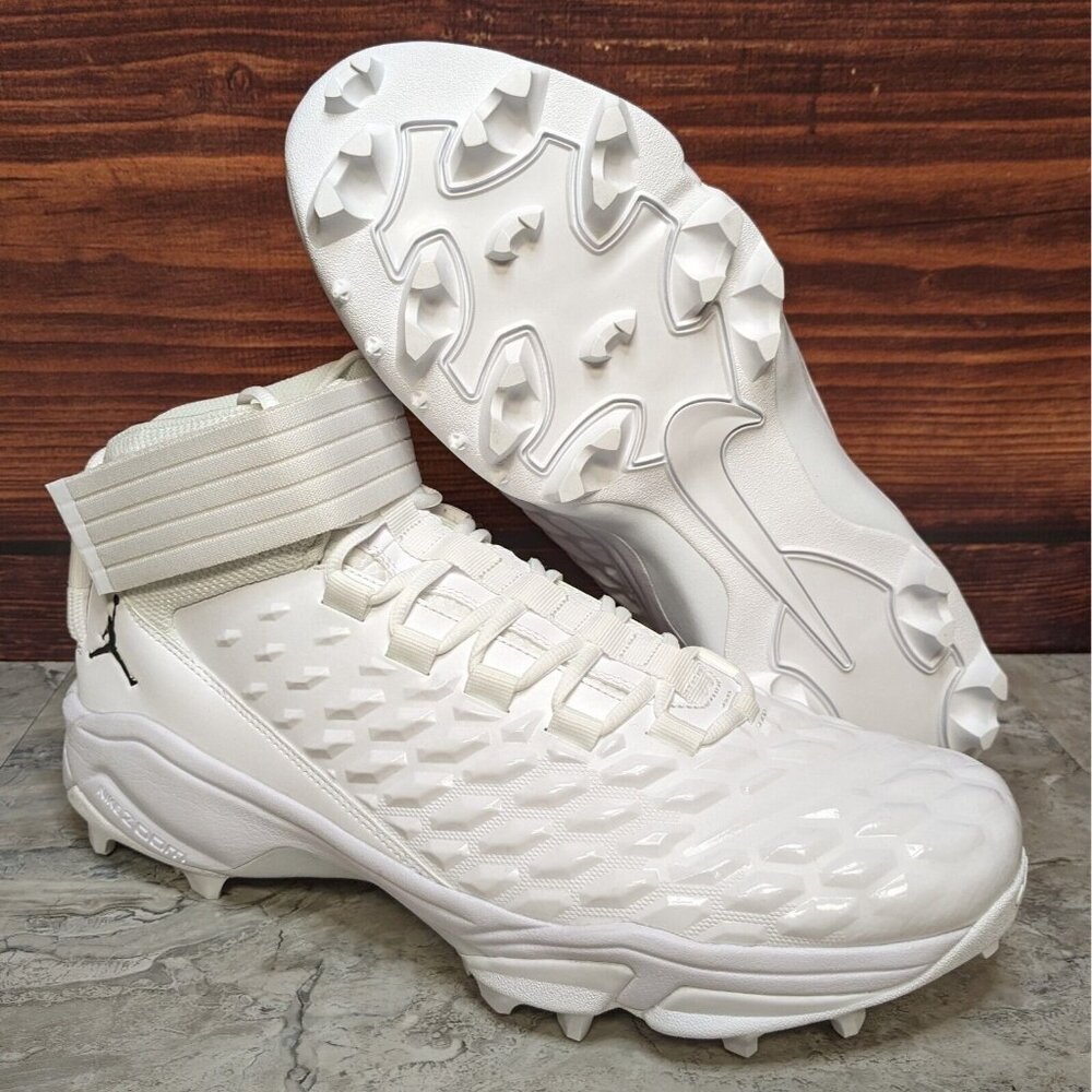 Nike Jordan Force Savage Pro 2 Shark Men's 15 White Football Cleats CV1666-103